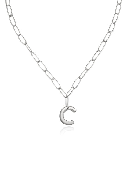Paperclip Link Initial Necklace - 18k Gold Plated | Ettika