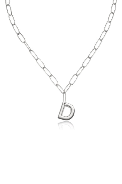 Paperclip Link Initial Necklace - 18k Gold Plated | Ettika