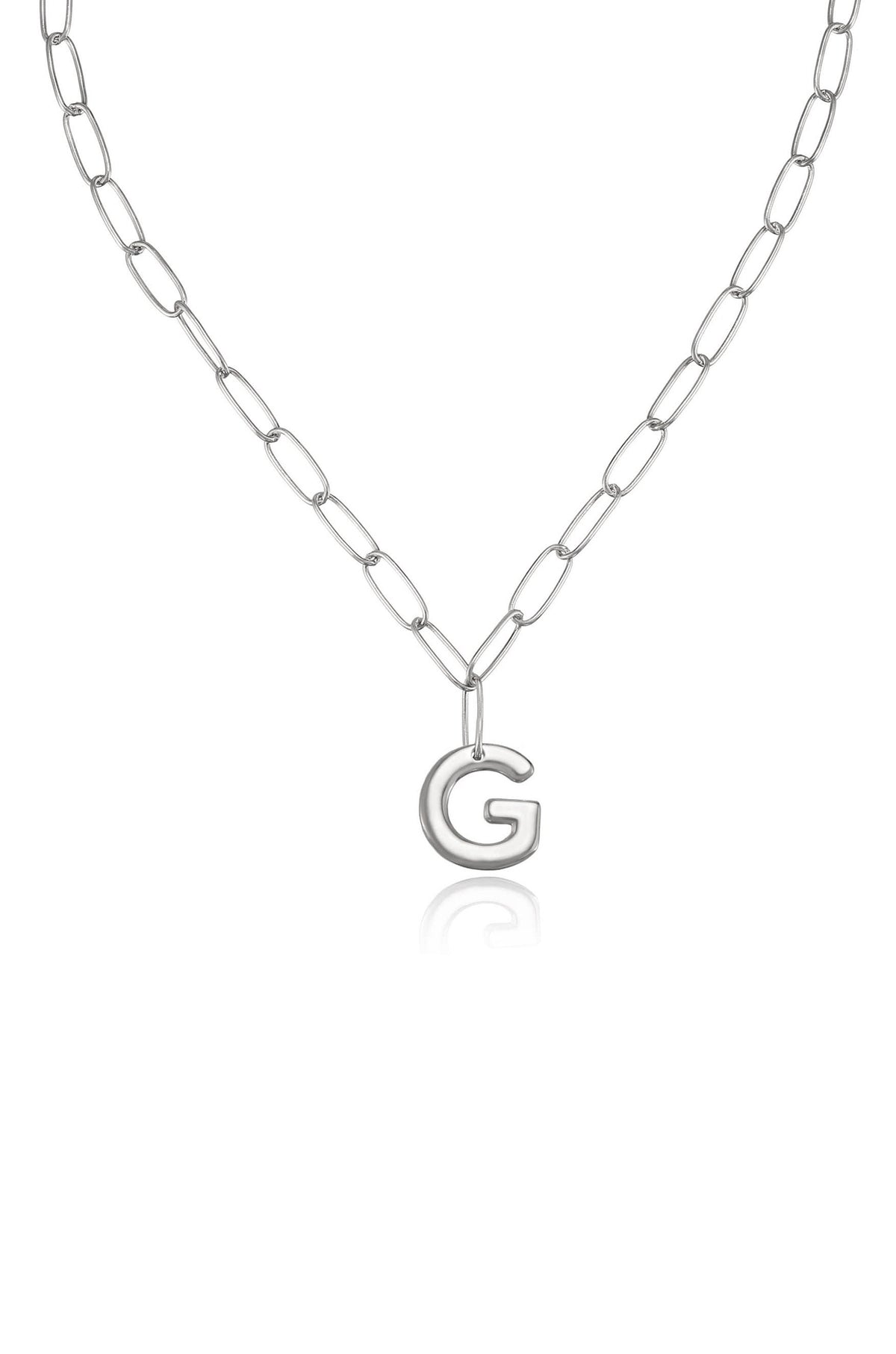Paperclip Link Initial Necklace - 18k Gold Plated | Ettika