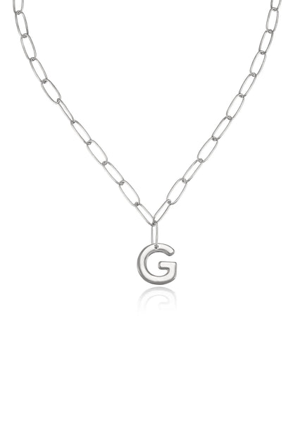 Paperclip Link Initial Necklace - 18k Gold Plated | Ettika