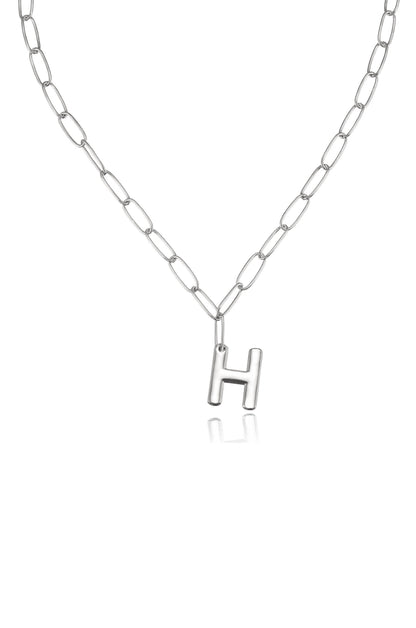 Paperclip Link Initial Necklace - 18k Gold Plated | Ettika