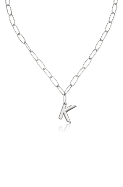 Paperclip Link Initial Necklace - 18k Gold Plated | Ettika