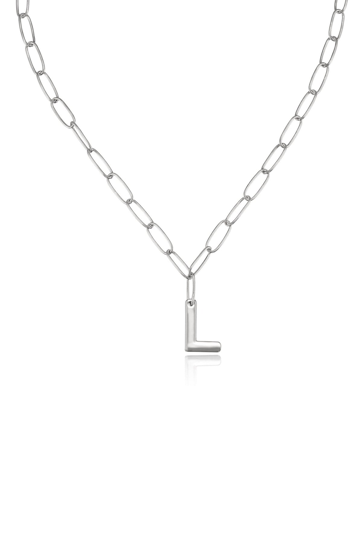 Paperclip Link Initial Necklace - 18k Gold Plated | Ettika