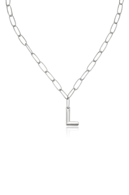 Paperclip Link Initial Necklace - 18k Gold Plated | Ettika