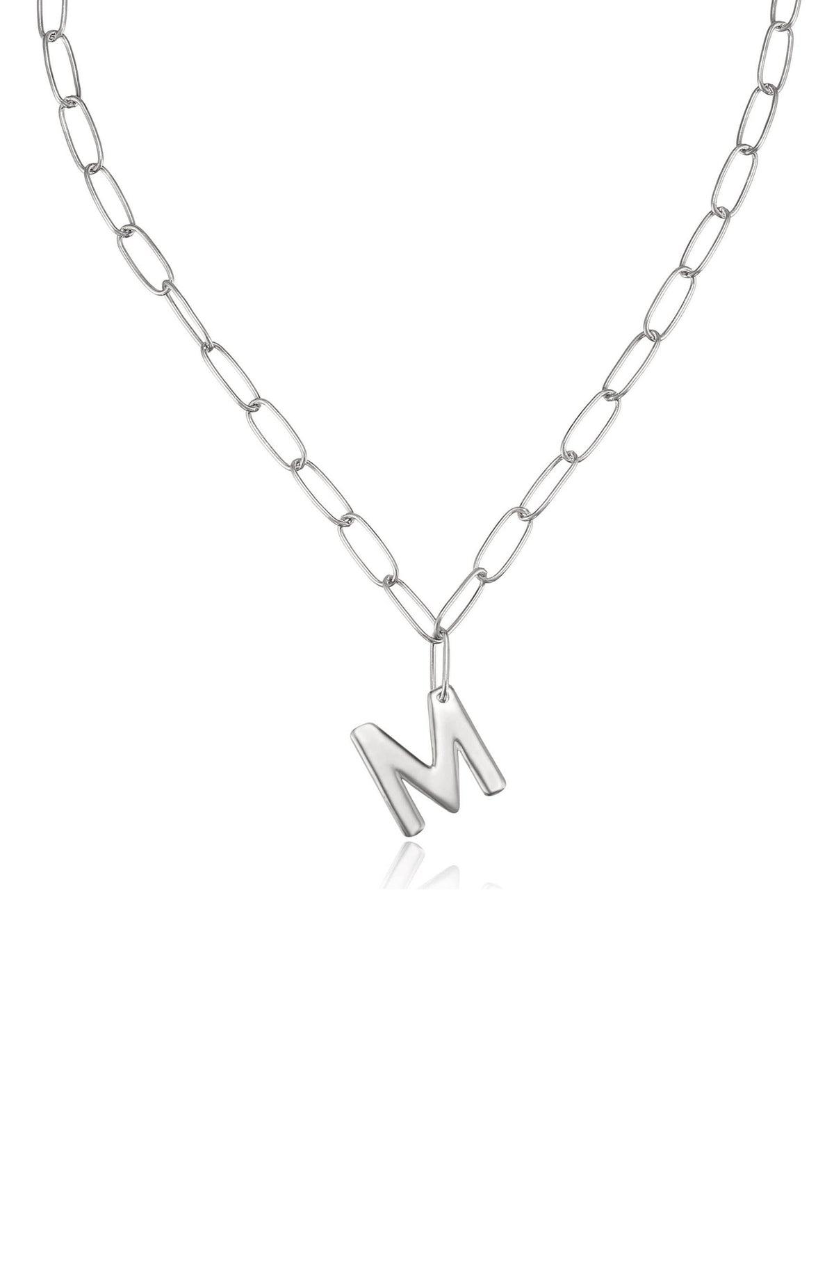 Paperclip Link Initial Necklace - 18k Gold Plated | Ettika