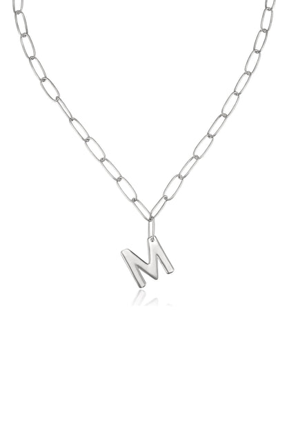Paperclip Link Initial Necklace - 18k Gold Plated | Ettika