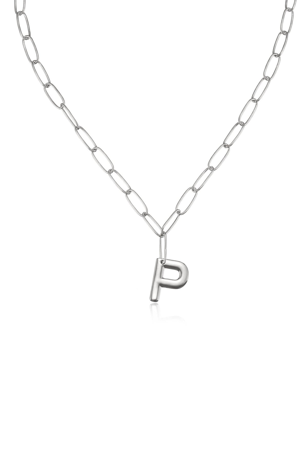 Paperclip Link Initial Necklace - 18k Gold Plated | Ettika