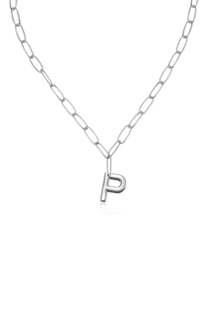 Paperclip Link Initial Necklace - 18k Gold Plated | Ettika
