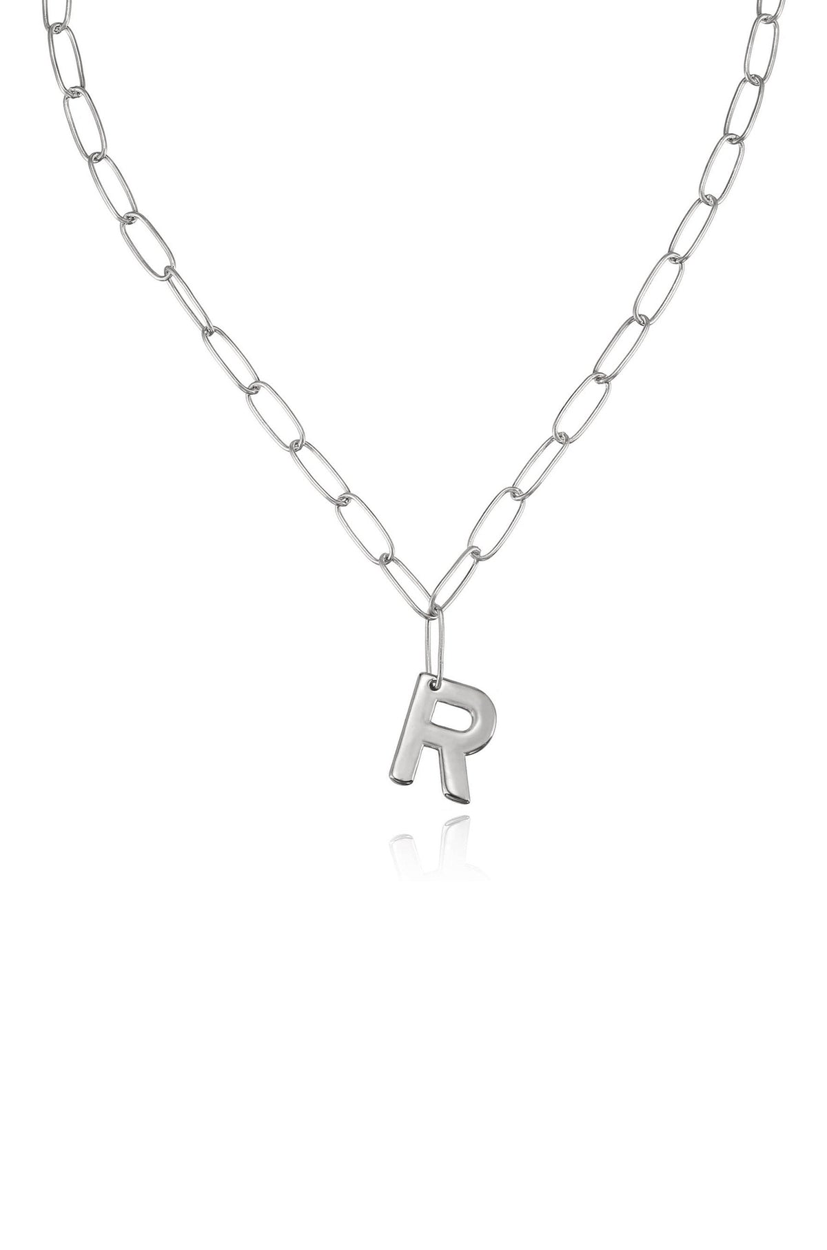 Paperclip Link Initial Necklace - 18k Gold Plated | Ettika