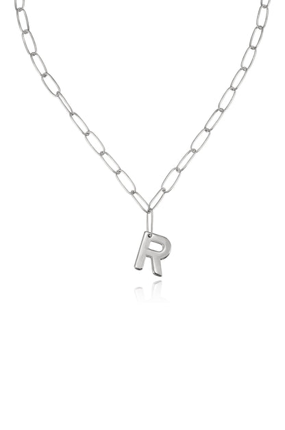 Paperclip Link Initial Necklace - 18k Gold Plated | Ettika