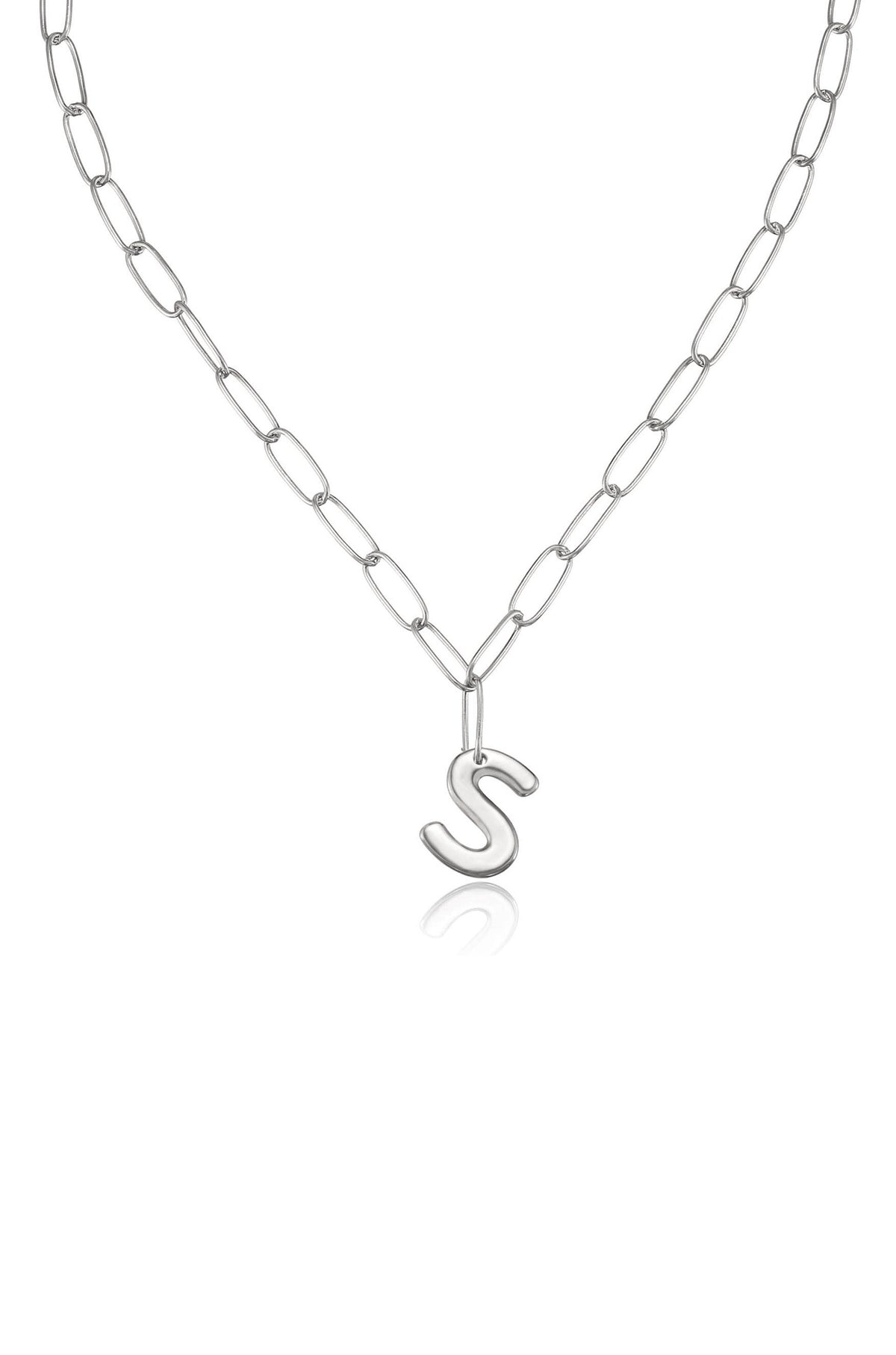 Paperclip Link Initial Necklace - 18k Gold Plated | Ettika
