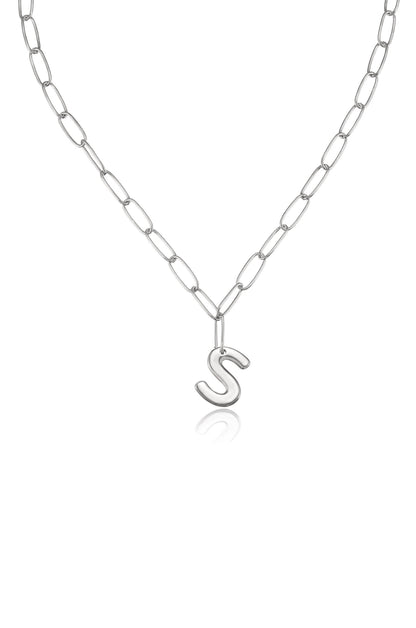 Paperclip Link Initial Necklace - 18k Gold Plated | Ettika