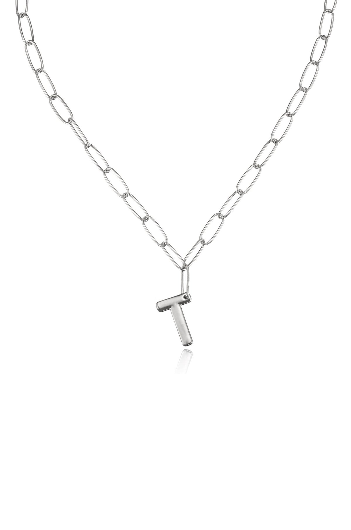 Paperclip Link Initial Necklace - 18k Gold Plated | Ettika