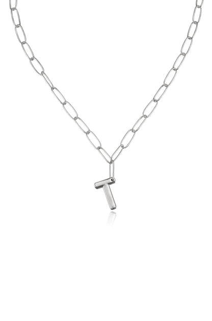 Paperclip Link Initial Necklace - 18k Gold Plated | Ettika