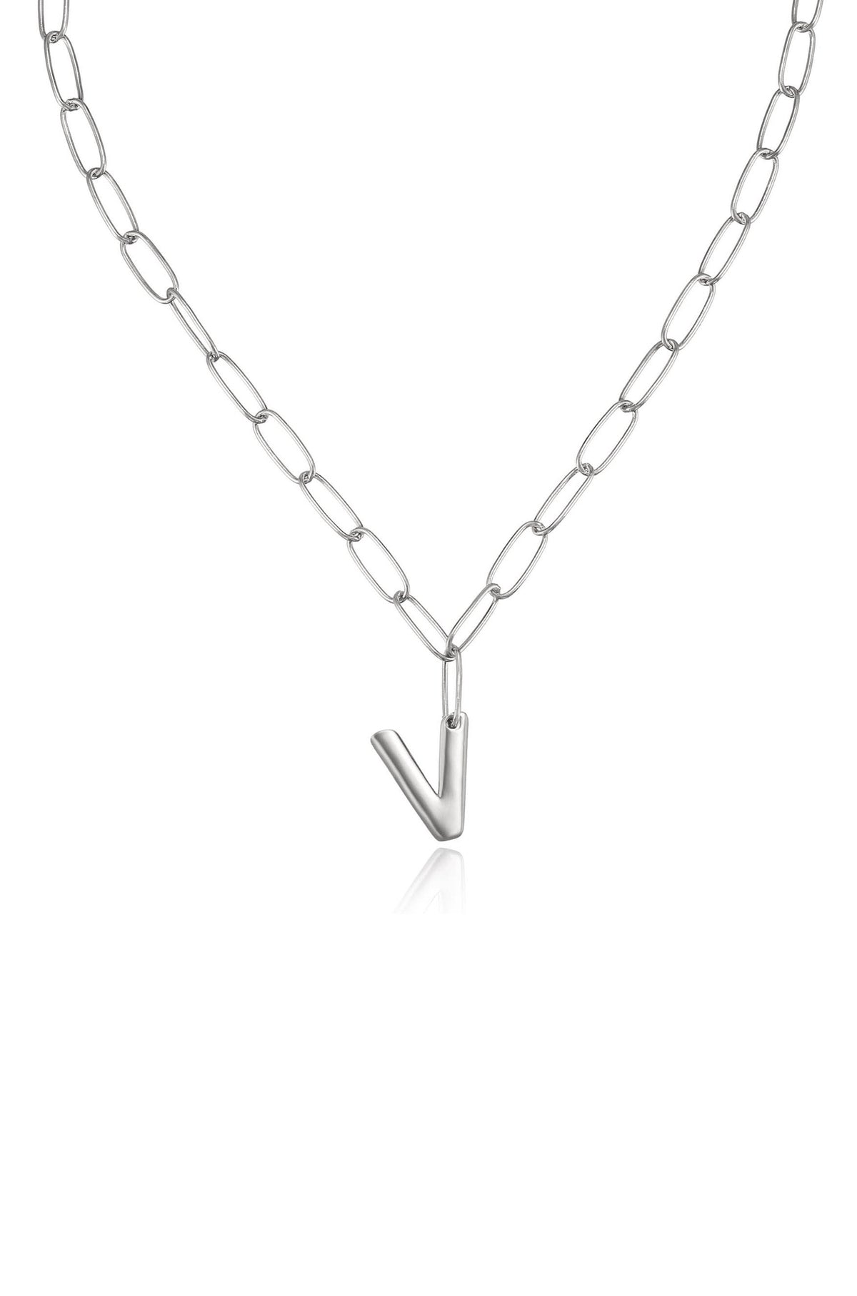 Paperclip Link Initial Necklace - 18k Gold Plated | Ettika