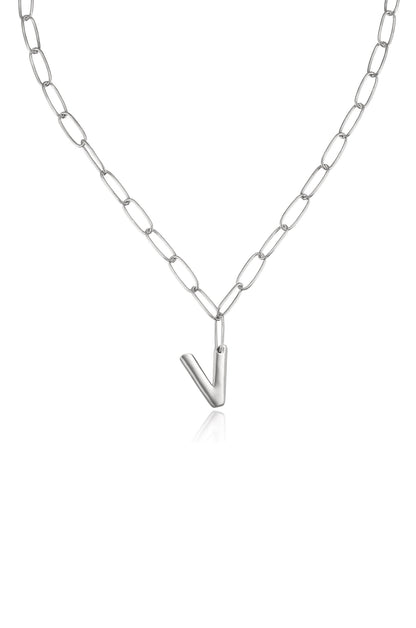 Paperclip Link Initial Necklace - 18k Gold Plated | Ettika