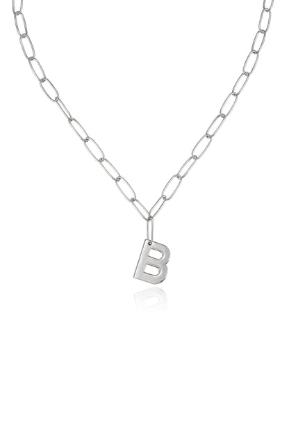 Paperclip Link Initial Necklace - 18k Gold Plated | Ettika