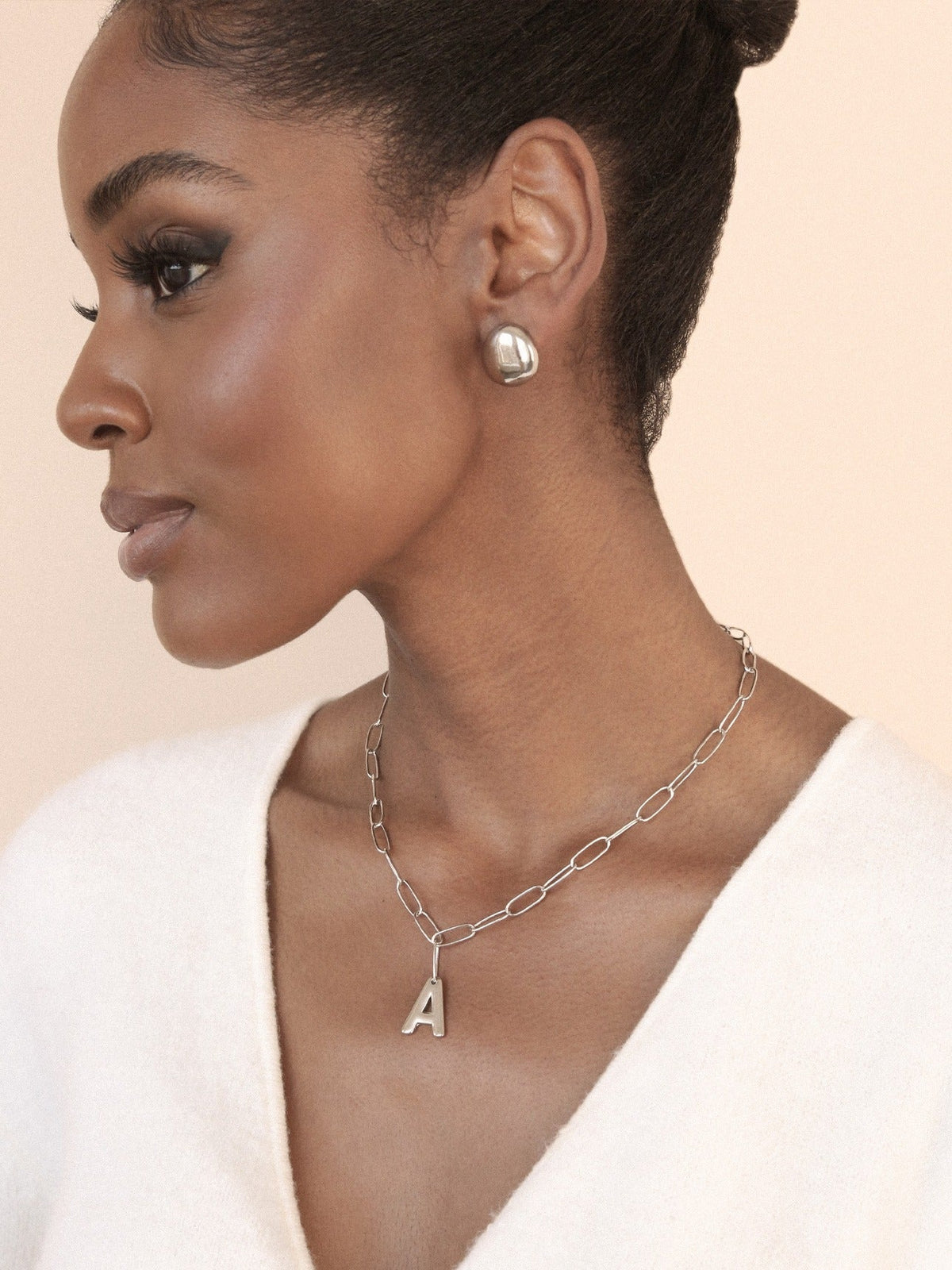 Paperclip Link Initial Necklace - 18k Gold Plated | Ettika