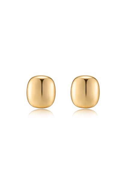 Minimal Curved Square Stud Earrings - 18k Gold Plated | Ettika