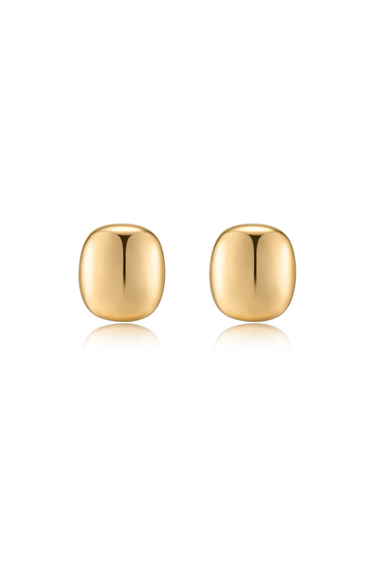 Minimal Curved Square Stud Earrings - 18k Gold Plated | Ettika