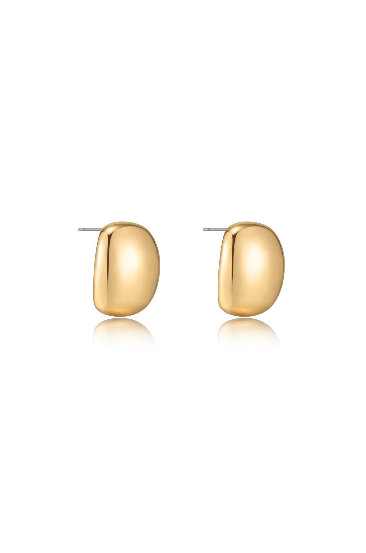 Minimal Curved Square Stud Earrings - 18k Gold Plated | Ettika