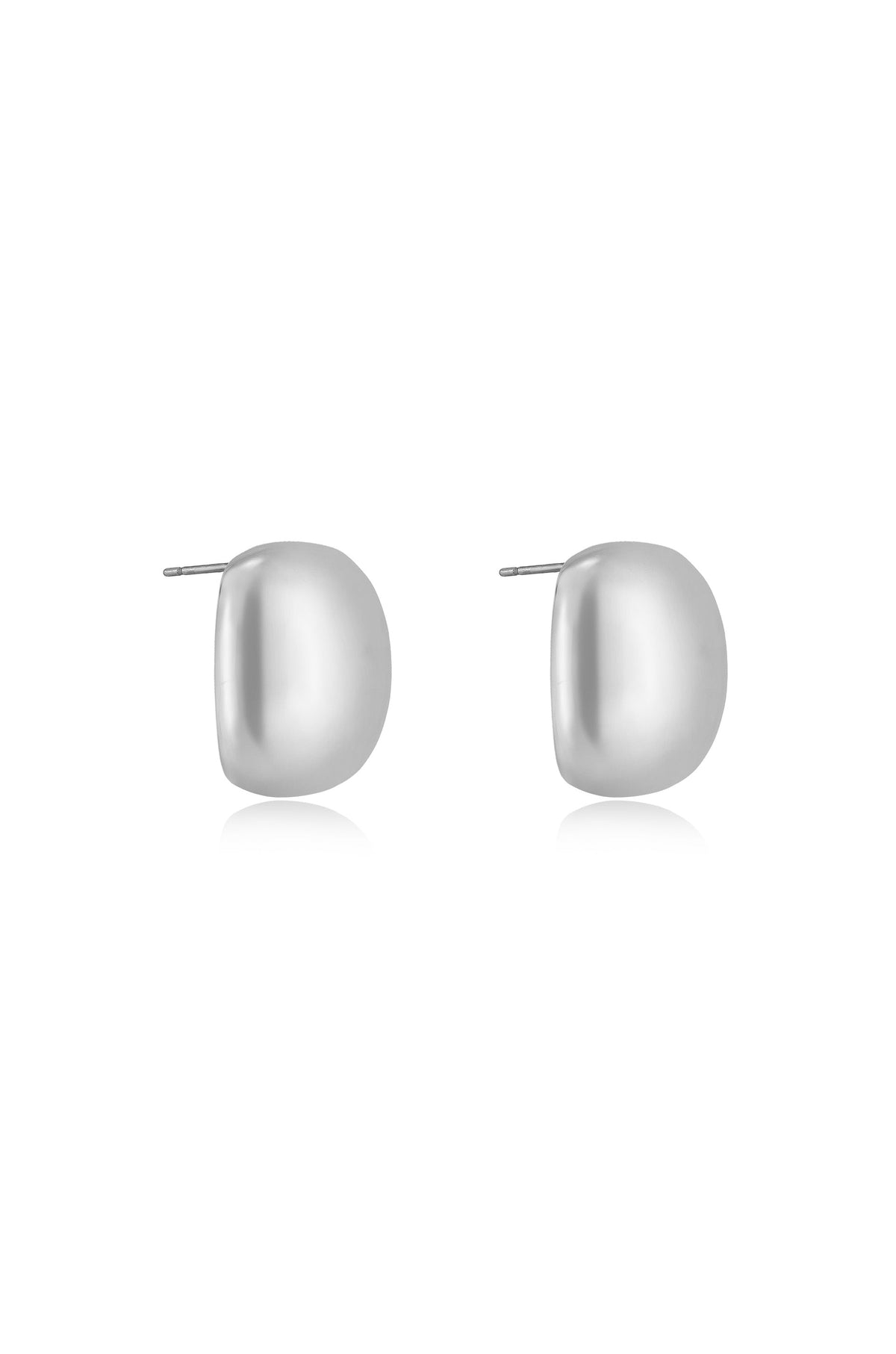 Minimal Curved Square Stud Earrings - 18k Gold Plated | Ettika