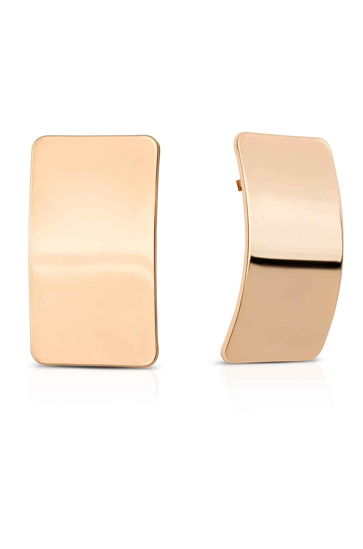 Rectangle Metal Stud Earrings - 18k Gold Plated | Ettika