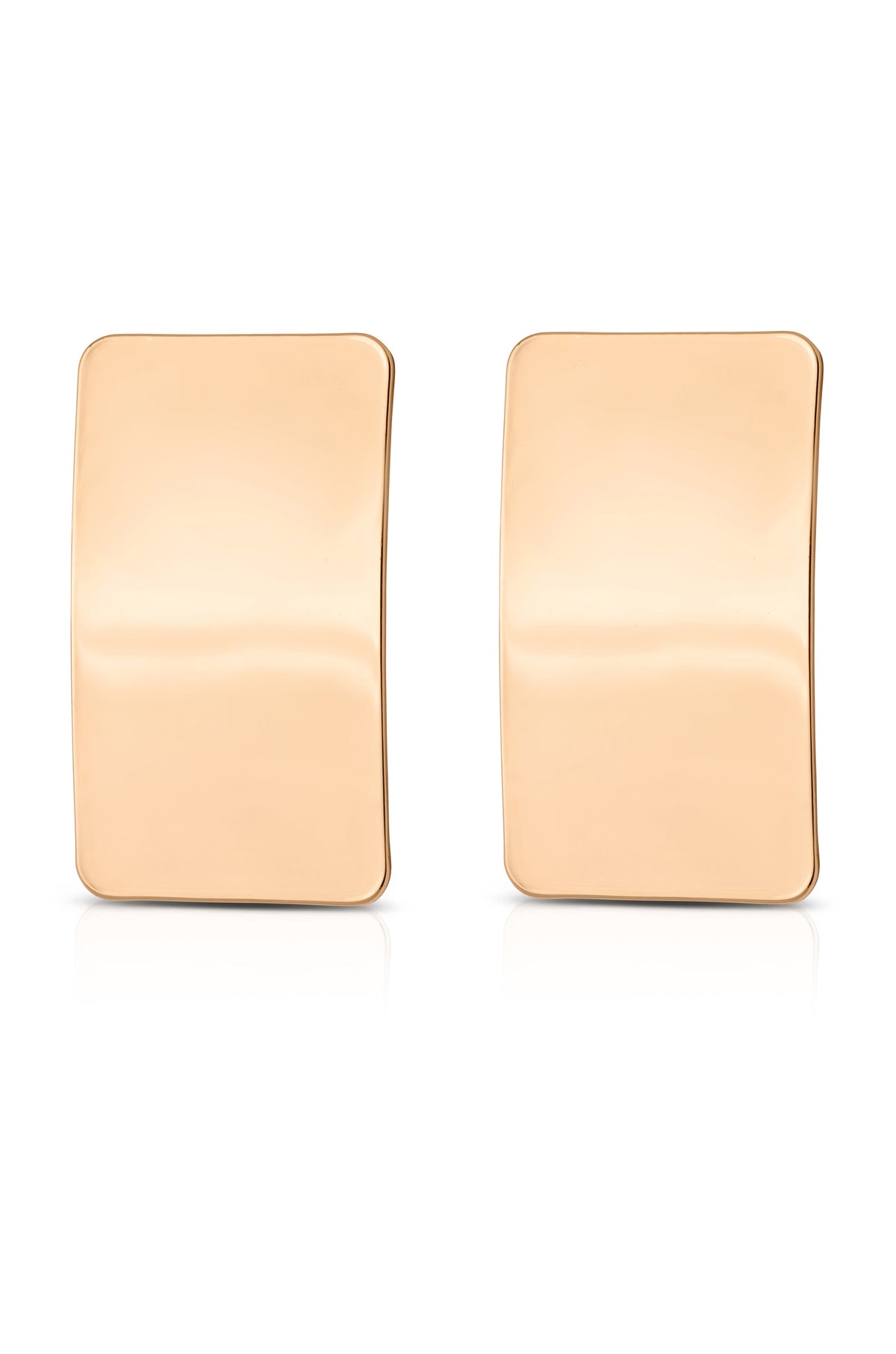 Rectangle Metal Stud Earrings - 18k Gold Plated | Ettika