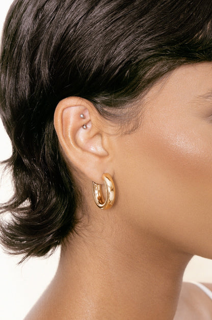 Small Thick Classic Hoops - 18k Gold Plated | Ettika