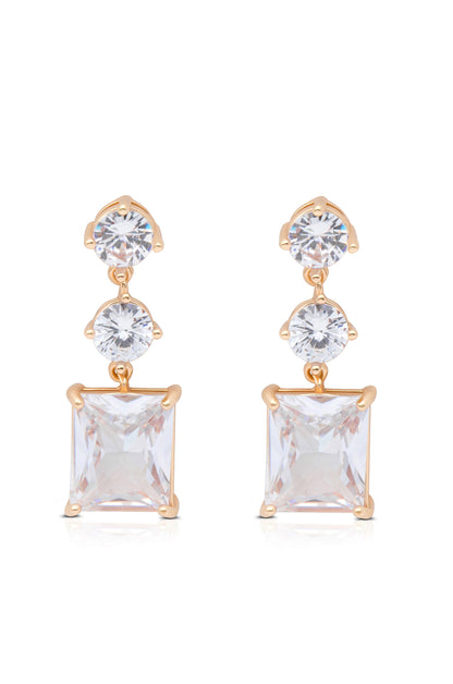 Yours Truly Crystal Dangle Earrings - 18k Gold Plated | Ettika