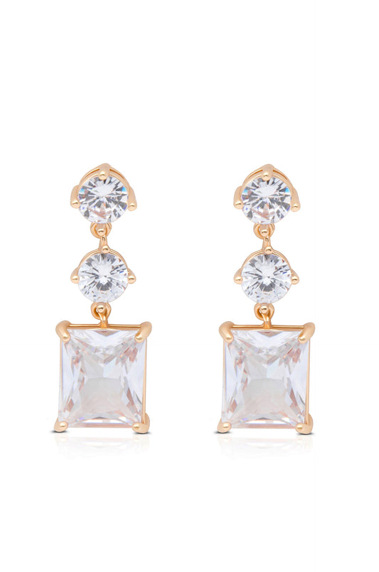 Yours Truly Crystal Dangle Earrings - 18k Gold Plated | Ettika