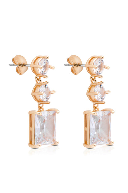 Yours Truly Crystal Dangle Earrings - 18k Gold Plated | Ettika