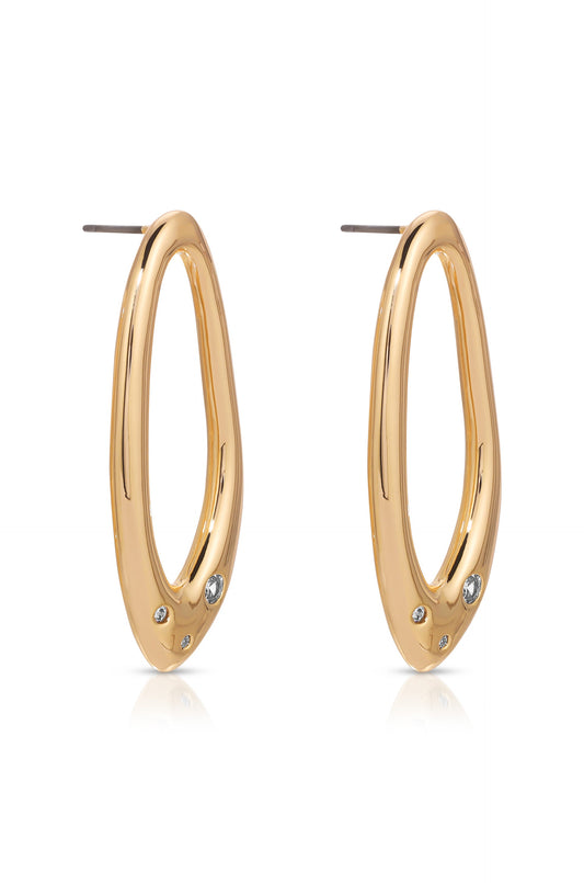 Molten Crystal Dotted Oval Earrings - Clear Crystals | Ettika