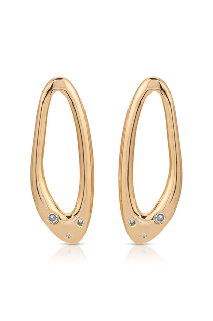 Molten Crystal Dotted Oval Earrings - Clear Crystals | Ettika