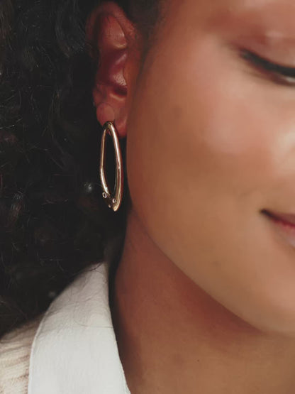 Molten Crystal Dotted Oval Earrings - Clear Crystals | Ettika