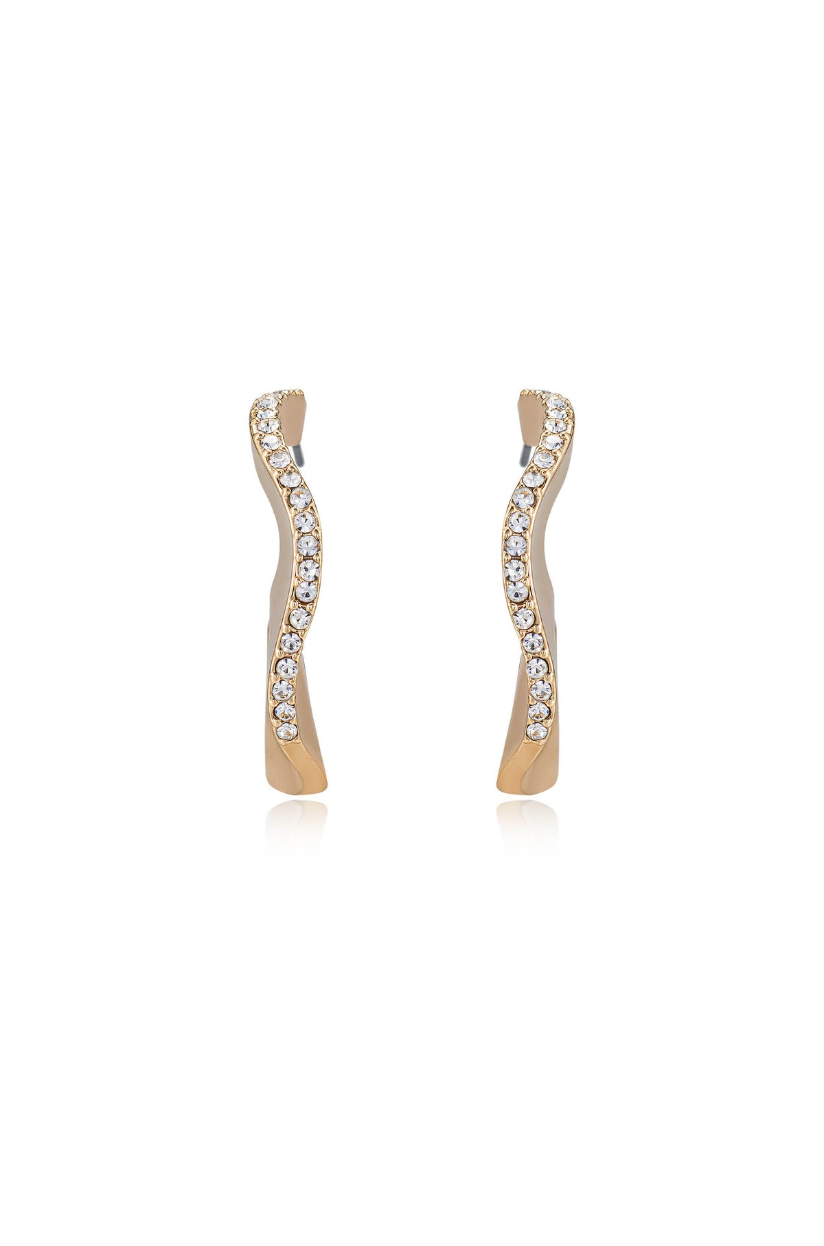 Ripple Pave Hoops - Clear Crystals | Ettika