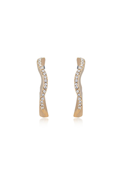 Ripple Pave Hoops - Clear Crystals | Ettika