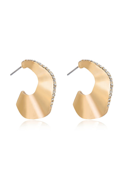 Ripple Pave Hoops - Clear Crystals | Ettika
