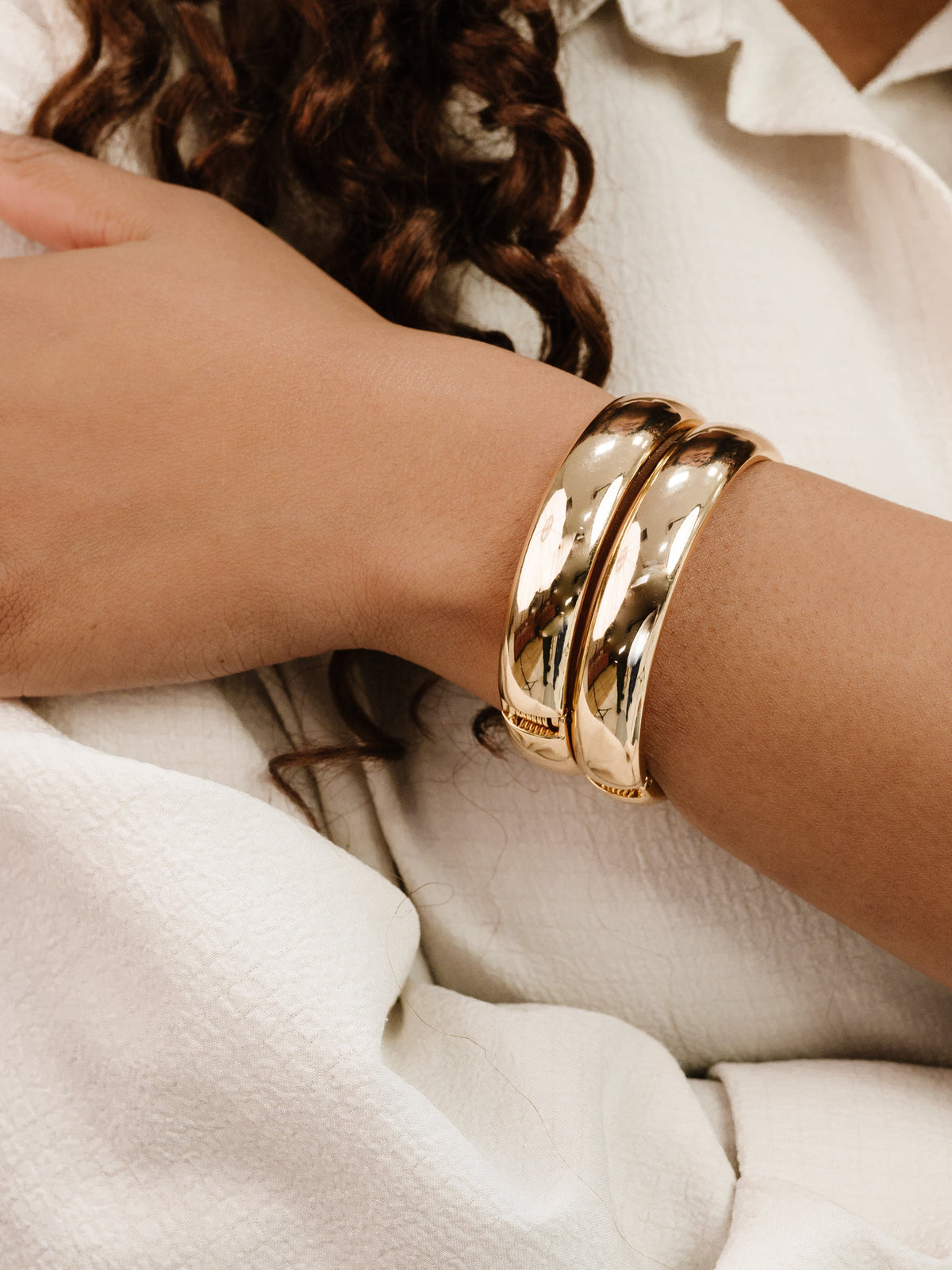 Simple Stack Bangle Set - 18k Gold Plated | Ettika