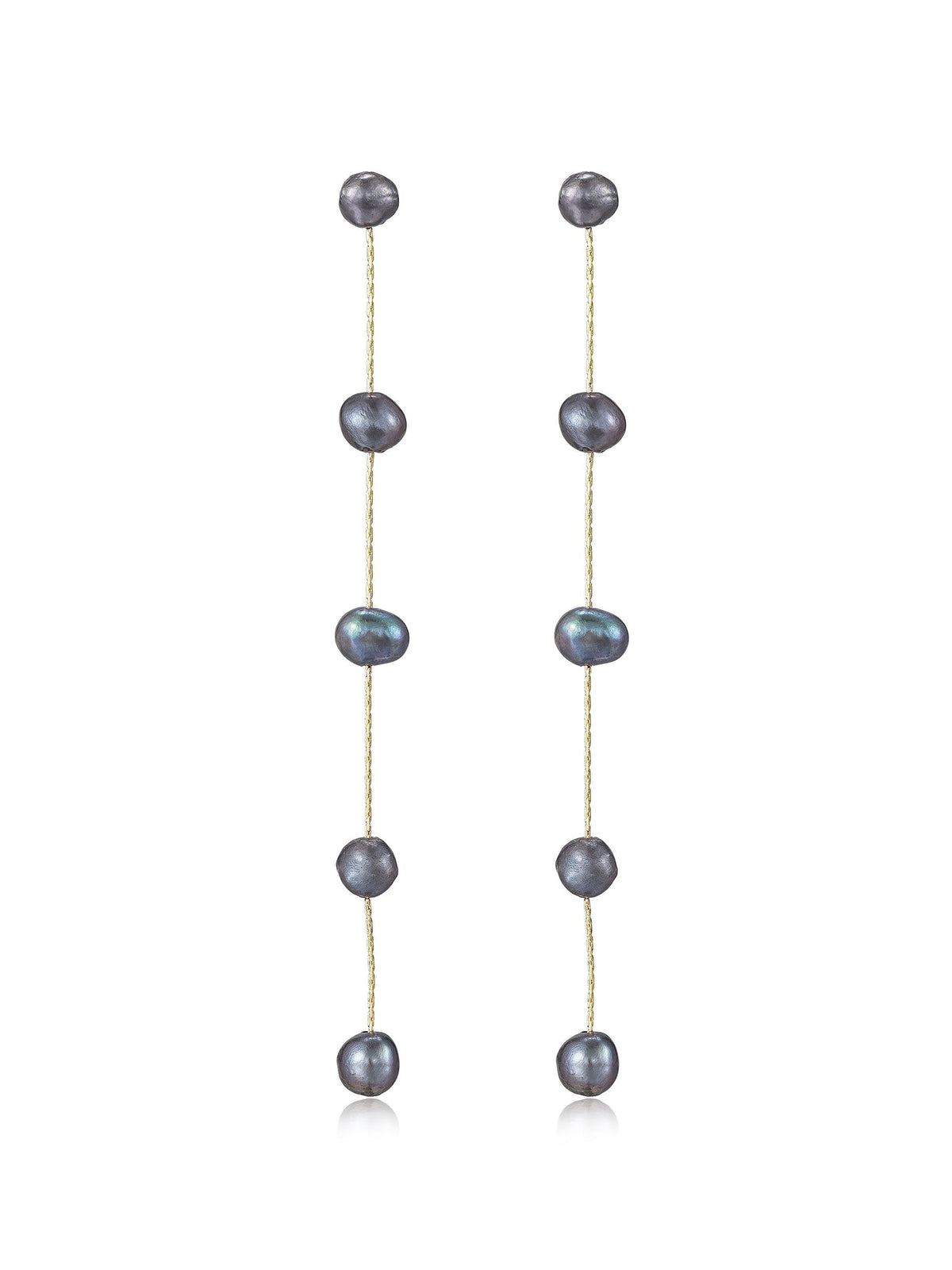 Dripping Pearl Delicate Drop Earrings - Blush Pearl with 18k Gold Plating | Ettika