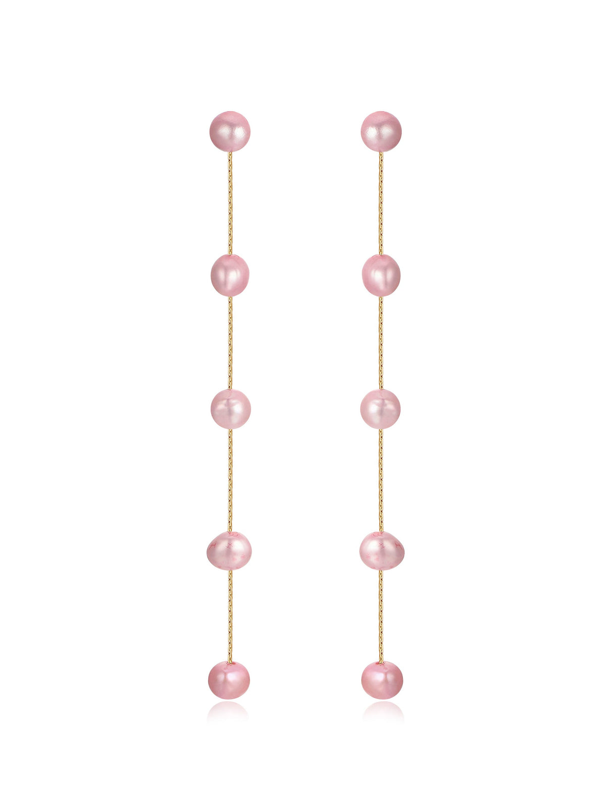 Dripping Pearl Delicate Drop Earrings - Blush Pearl with 18k Gold Plating | Ettika