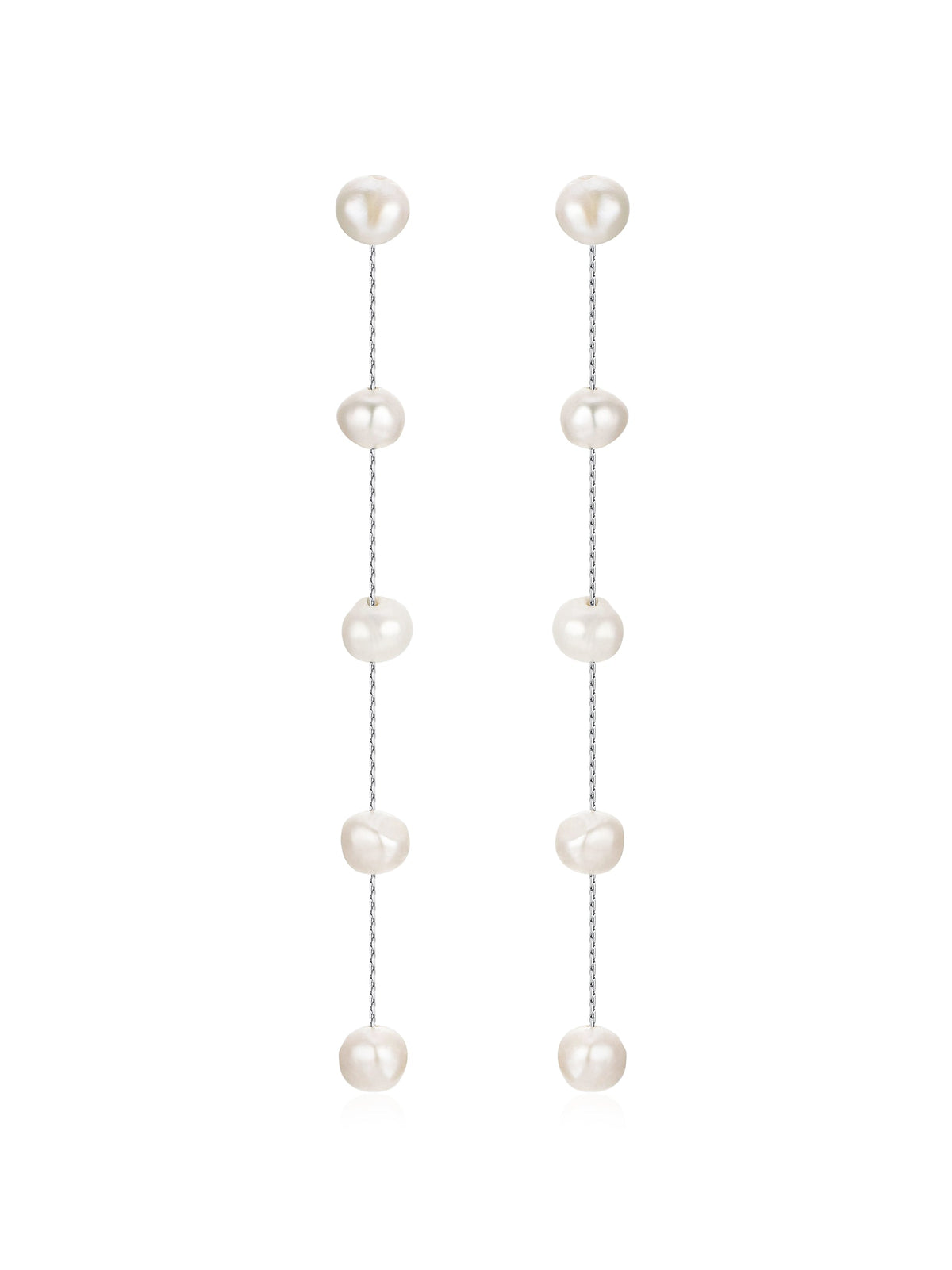 Dripping Pearl Delicate Drop Earrings - Blush Pearl with 18k Gold Plating | Ettika