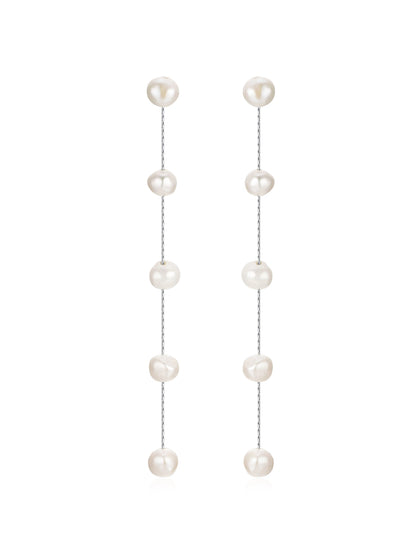 Dripping Pearl Delicate Drop Earrings - Blush Pearl with 18k Gold Plating | Ettika
