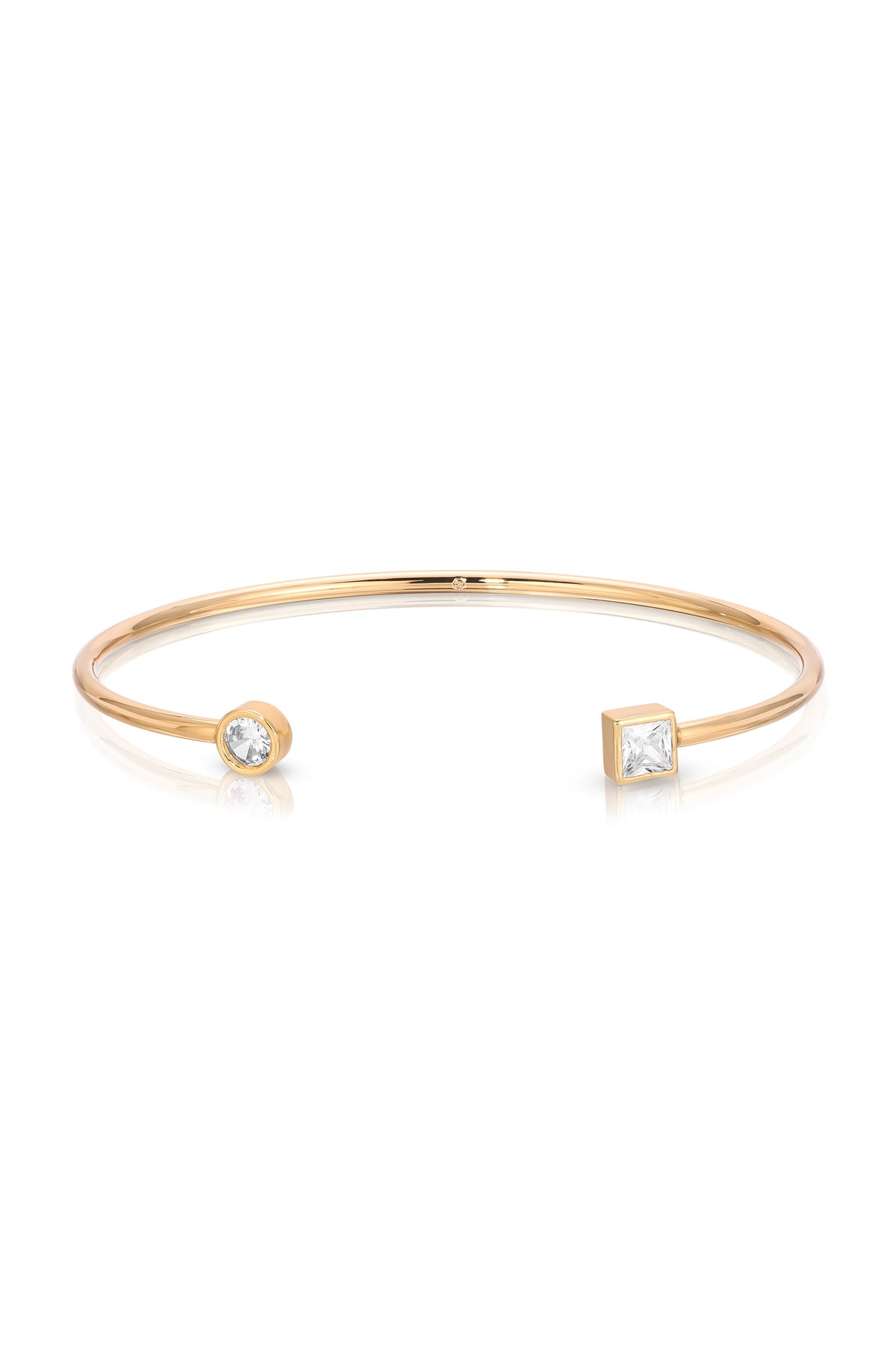 Crystal Shapes Bracelet Cuff - Clear Crystal with 18k Gold Plating | Ettika