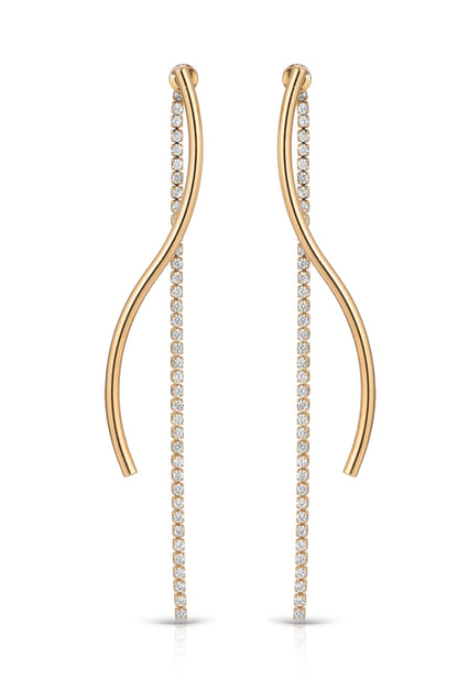 Spin Around Linear Dangle Earrings - Clear Crystals | Ettika