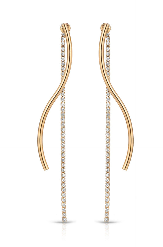 Spin Around Linear Dangle Earrings - Clear Crystals | Ettika
