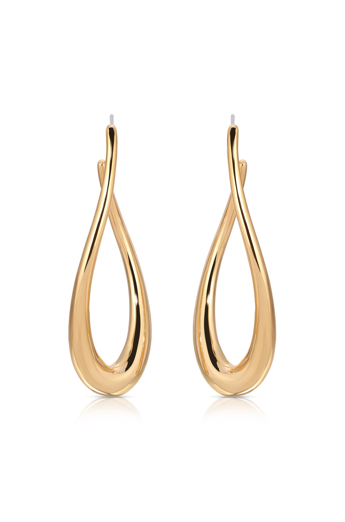 Oblong Abstract Hoop Earring - 18k Gold Plated | Ettika