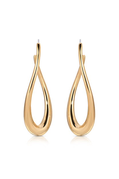 Oblong Abstract Hoop Earring - 18k Gold Plated | Ettika