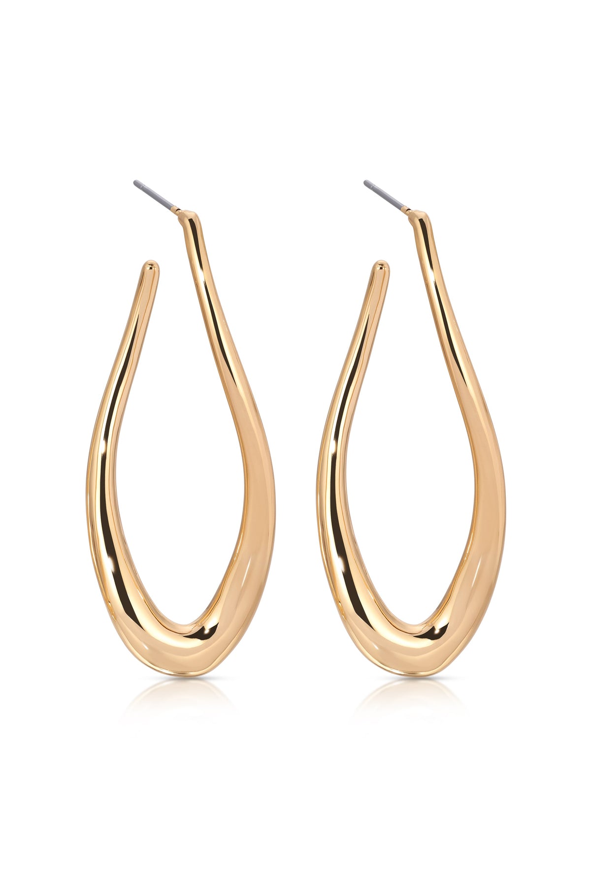 Oblong Abstract Hoop Earring - 18k Gold Plated | Ettika