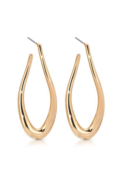 Oblong Abstract Hoop Earring - 18k Gold Plated | Ettika